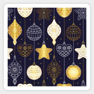 Christmas golden ornaments Sticker